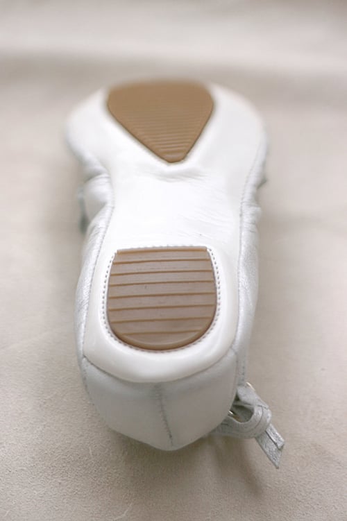 foldable leather ballet flats