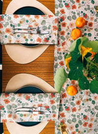 Image 2 of Nasturtium Linen Table Runner