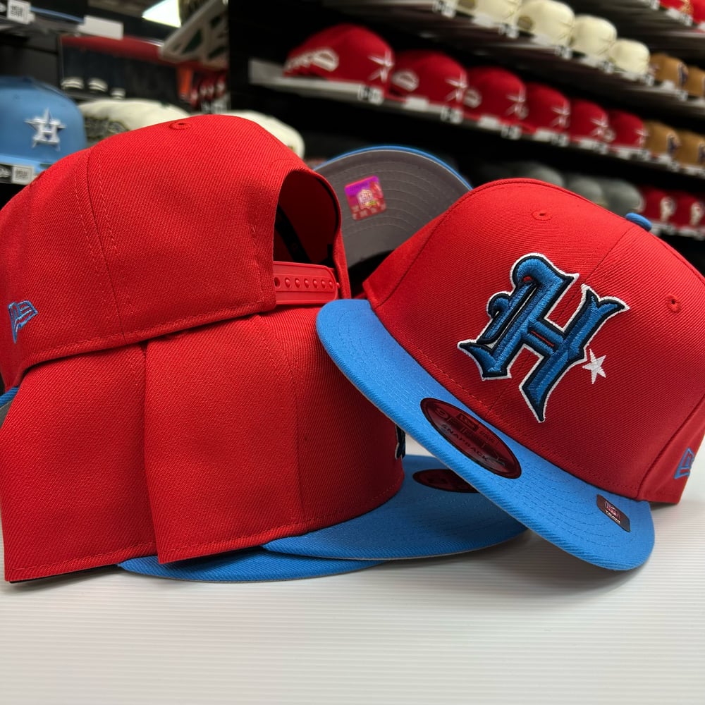 New Era 9Fifty Front Door Red Sky Blue 