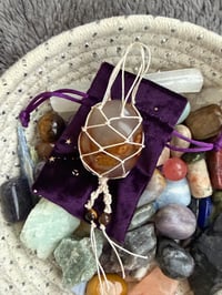 Image 1 of Upside Down Agate Car Mirror Hanging 