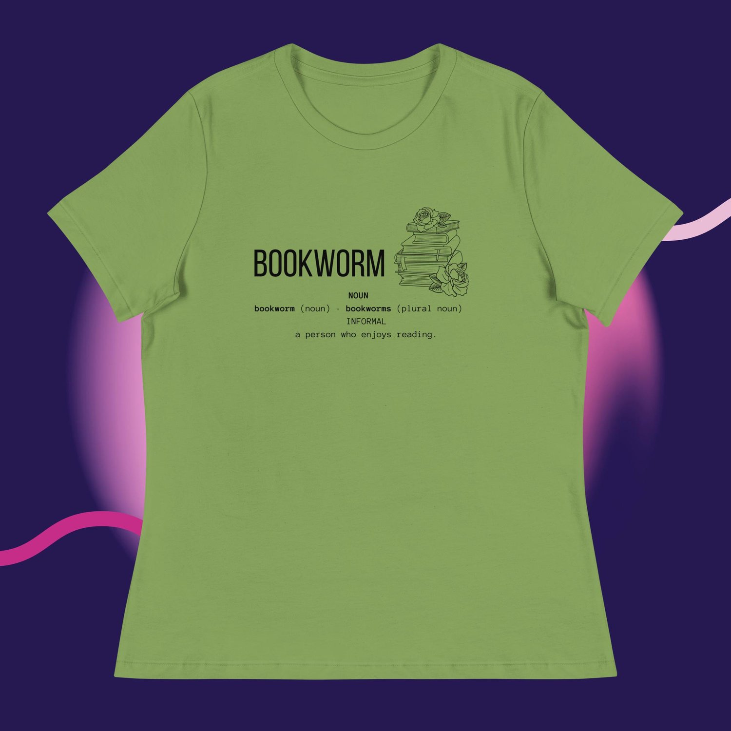 Image of Book worm description Women's Relaxed T-Shirt