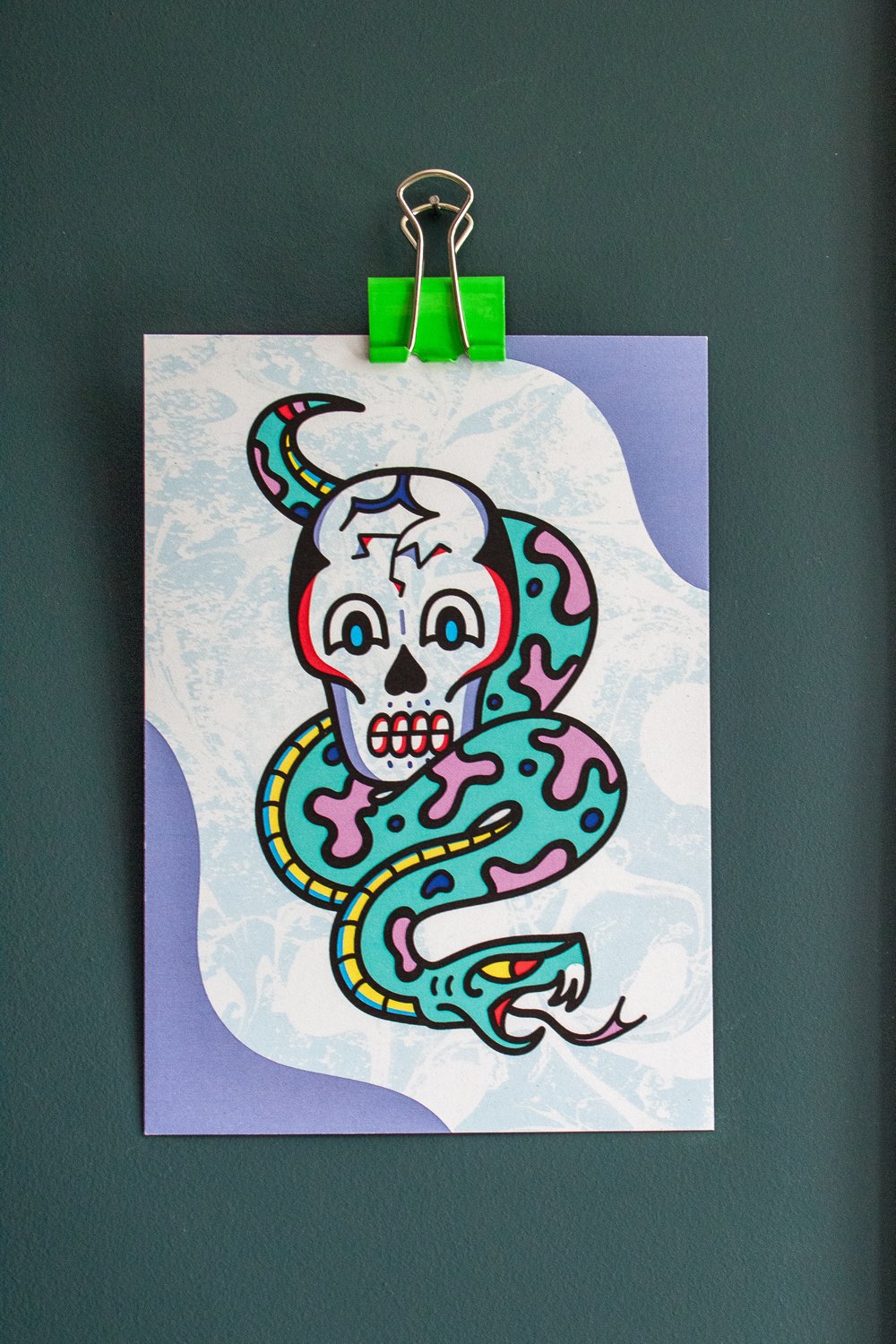 Image of Trad Snake & Skull A6 Print