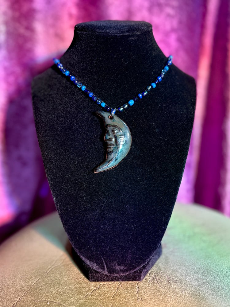 Image of Moon Crochet Necklace #1