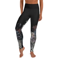 Image 1 of Dark Floral Watercolor Goth Yoga Leggings