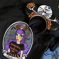 Image 2 of Spooky Rides-Black Hair- Unisex Adult T-Shirt  **PRE-ORDER**