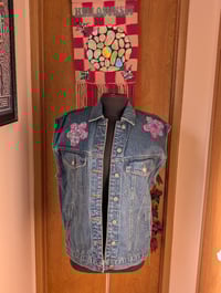 Image 4 of Sequin oversized denim vests