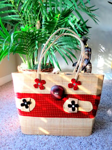 Image of Suede Bantu Raffia Tote 