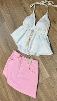 Image 3 of Swirl floaty halterneck top - 2 colours