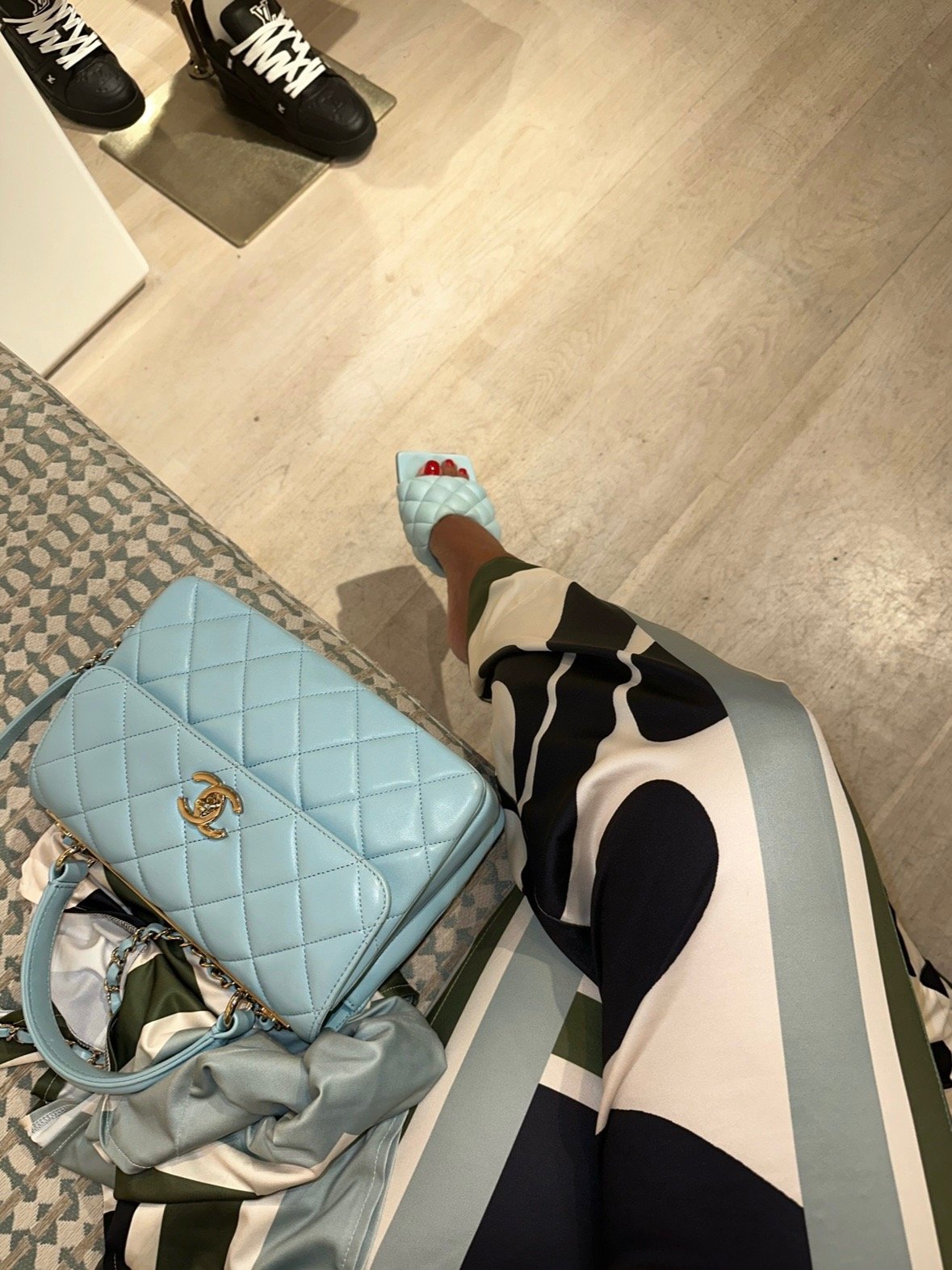 Image of SAGE/SEAFOAM PRINTED PANT SET (XS)