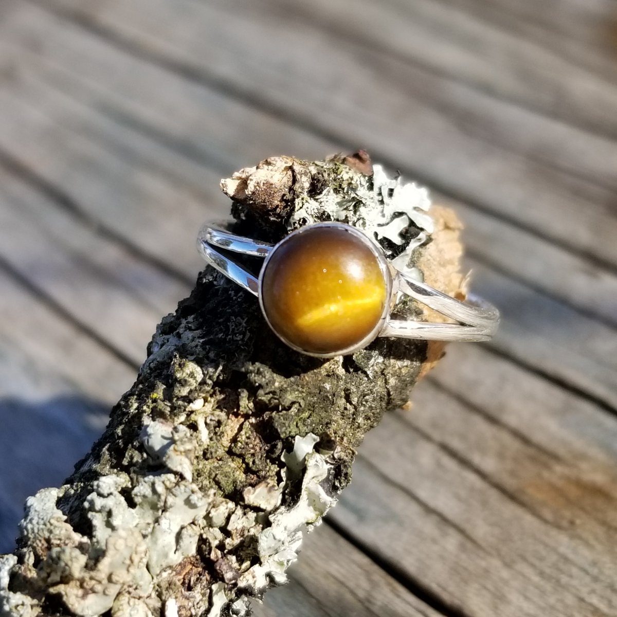 Image of Petite Tigre - Tiger's Eye Ring in Sterling Silver