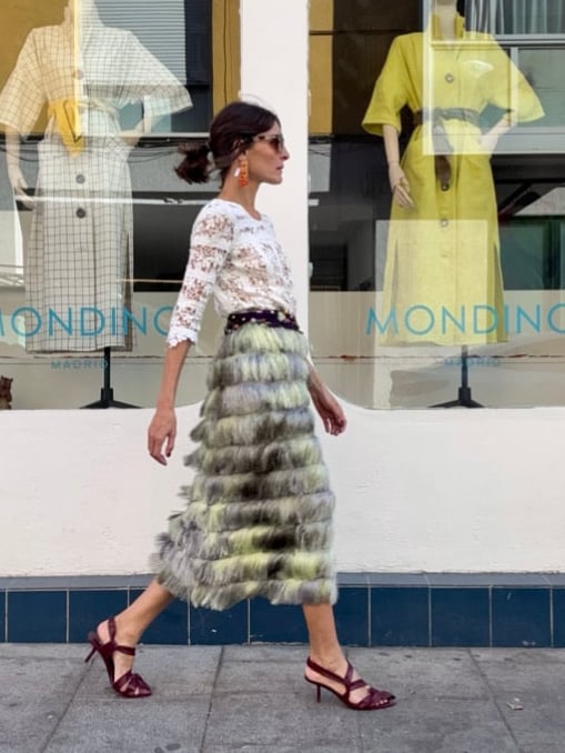 GREEN SAGE FRINGES SKIRT