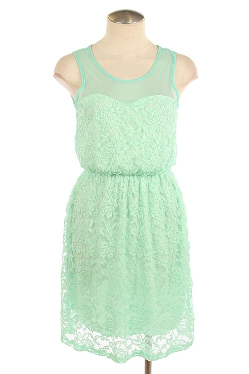 Image of Aqua Floral Lace Dress