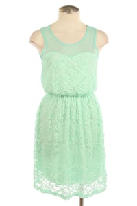 Image of Aqua Floral Lace Dress