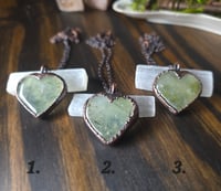 Image 2 of Prehnite Heart Necklace 