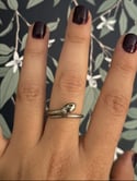 Superbe bague serpent argent 925 et zircons verts, vintage, taille ajustable!