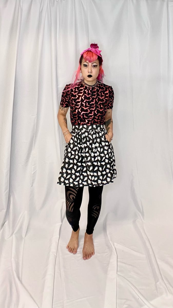 Halloween Ghosts A-Line Skirt with Pocket Light proof trouser skirt