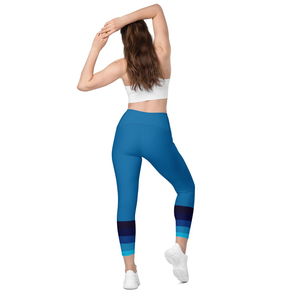 Image of Loony Blue Crossover leggings with pockets