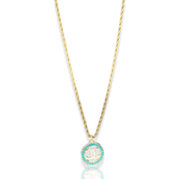 Image 1 of Teal and White Coco Chanel Necklace