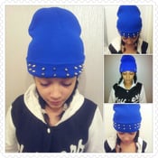 Image of Electric blue spiked beanie