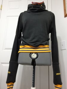 Image of 'Dusty' Black Cowlneck Bengal Sweater