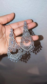 Image 1 of BBE_9107_American Diamond Big Earrings