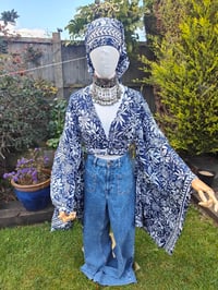 Image 16 of Pefkos co ord sarong set Navy with glitter sparkle