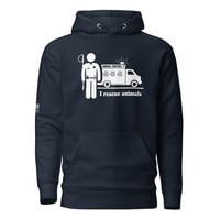 Image 3 of I rescue animals - boy- flag on sleeve- Unisex Hoodie