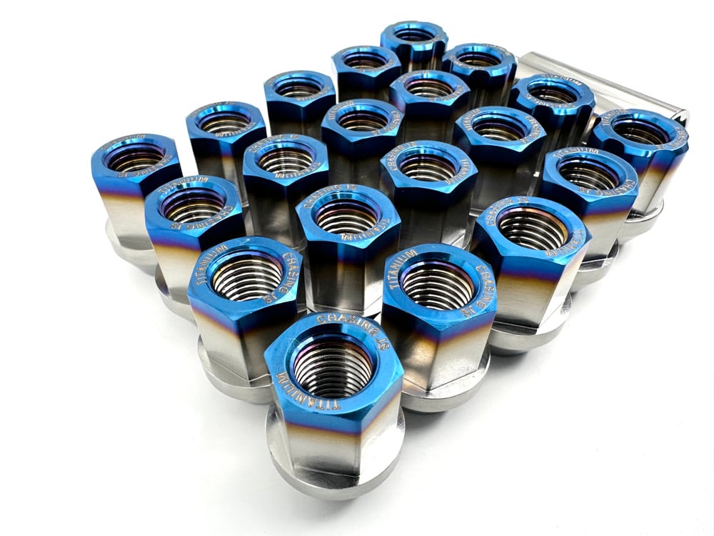 Chasing JS Titanium Open End Lug Nuts (short) 28mm | Chasing JS