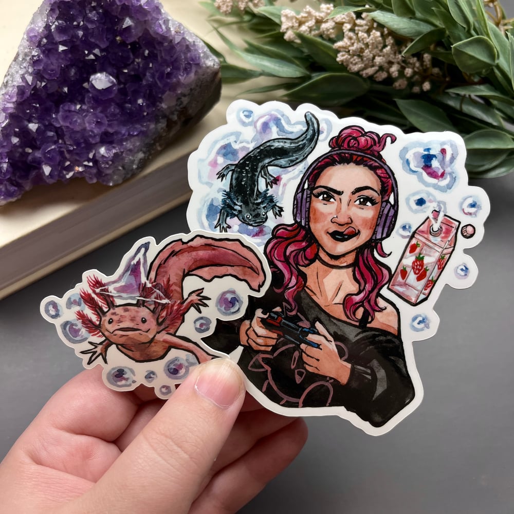 Axolotl Familiar Witch Sticker Duo