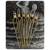 Image 2 of Solid Brass Polished Quartz Hairpins