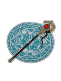 Elf Mage Staff & Spell Clear Vinyl Sticker