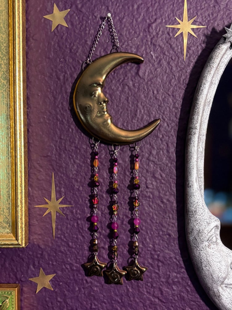 Image of  Beaded Moon Wall Hanging #5 (discounted)