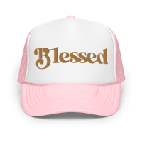 Image 5 of Blessed Trucker(Dark Tan on Black-Pink/White-Blk/White)