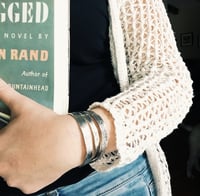 Image 4 of handcrafted sterling silver Rumi out beyond quote cuff