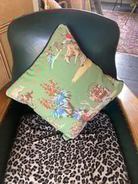 Image 7 of Western green cowboy cushion cover with black piping