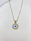 OVAL DIAMOND EVIL EYE NECKLACE 