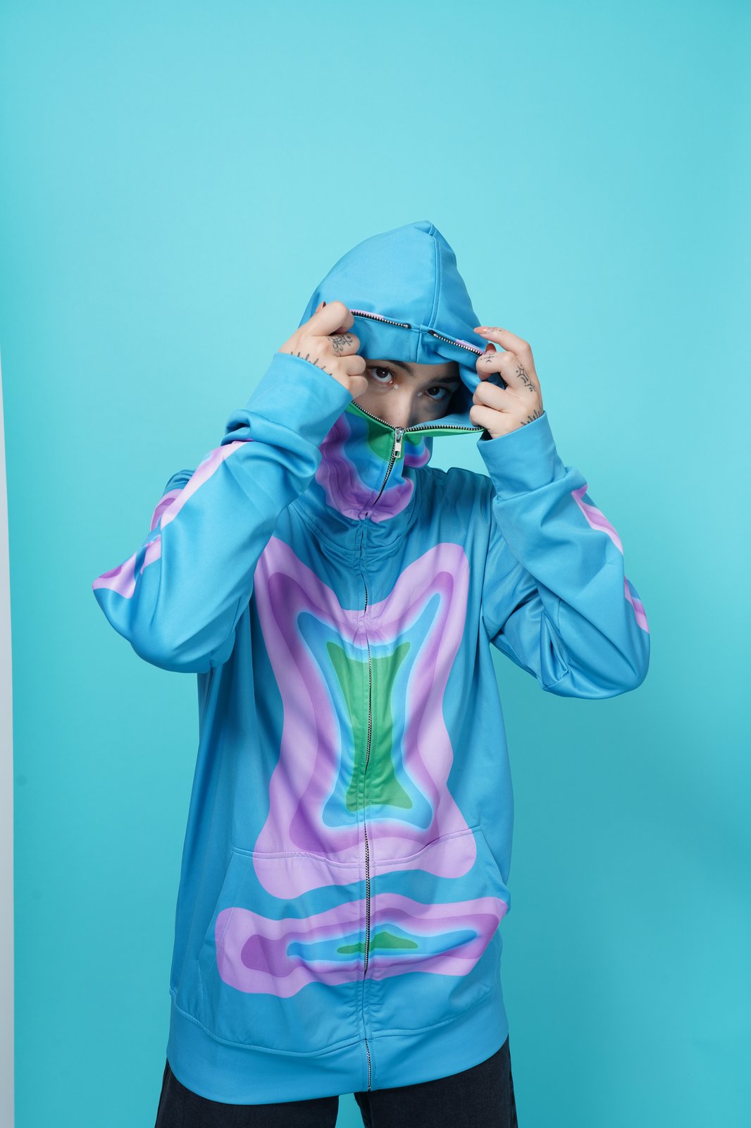 Soul Body” Full Zip Hoodie (Teal) Alyssia Strasser | EY3DREAM