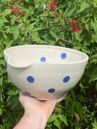 Image 4 of Large Mixing Bowl  Blue dots