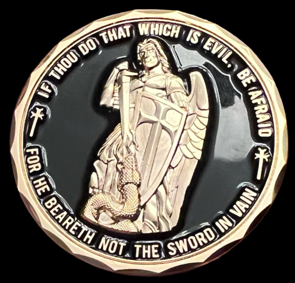 Image of ST. MICHAEL COIN ~ BLACK