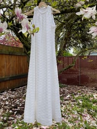 Image 2 of Vintage 1970’s White Knit Maxi Dress 