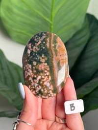 Image 2 of CHOOSE YOUR OWN PINK AND GREEN VEINLESS OCEAN JASPER PALM STONES -MADAGASCAR- 
