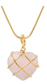 Image 2 of Rose Quartz Heart Necklace 