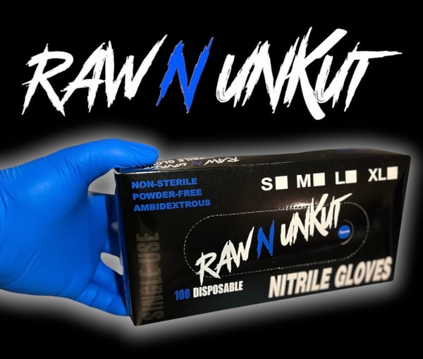 NITRILE GLOVES RAW N UNKUT