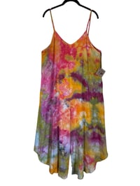 Image 3 of L Woven Wide-Leg Jumpsuit with Pockets in Warm Watercolor Ice Dye
