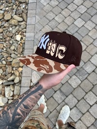 Image 4 of BROWN TRI TONE NEW YORK YANKEES CUSTOM FITTED CAP