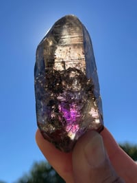 Image 20 of Smoky Amethyst Point With Siver & Red Rutile Inclusions #1972
