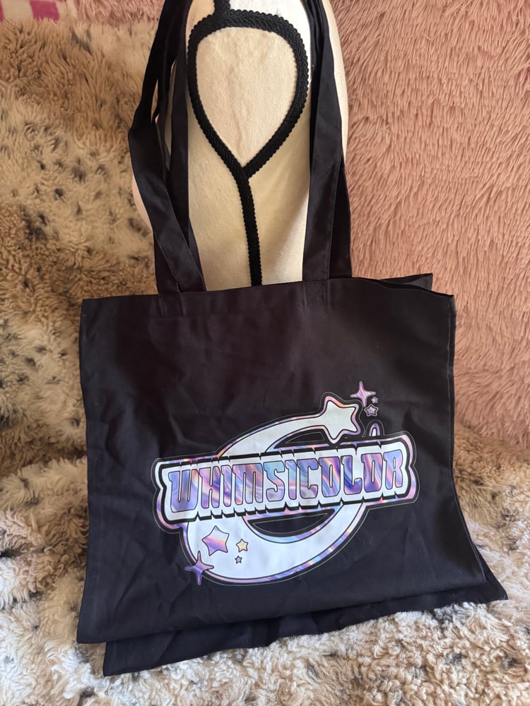 Image of black tote bag 