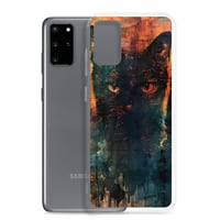 Image 16 of Dark Goth Black Cat With Orange Clear Case for Samsung®