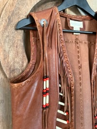 Image 4 of Rare Ralph Lauren Denim & Supply Beaded Leather Fringe Vest