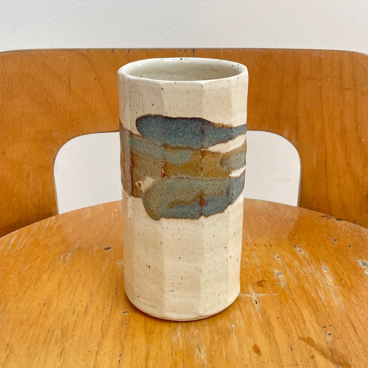 Image of 80's COLOR WASH STUDIO POTTERY VASE